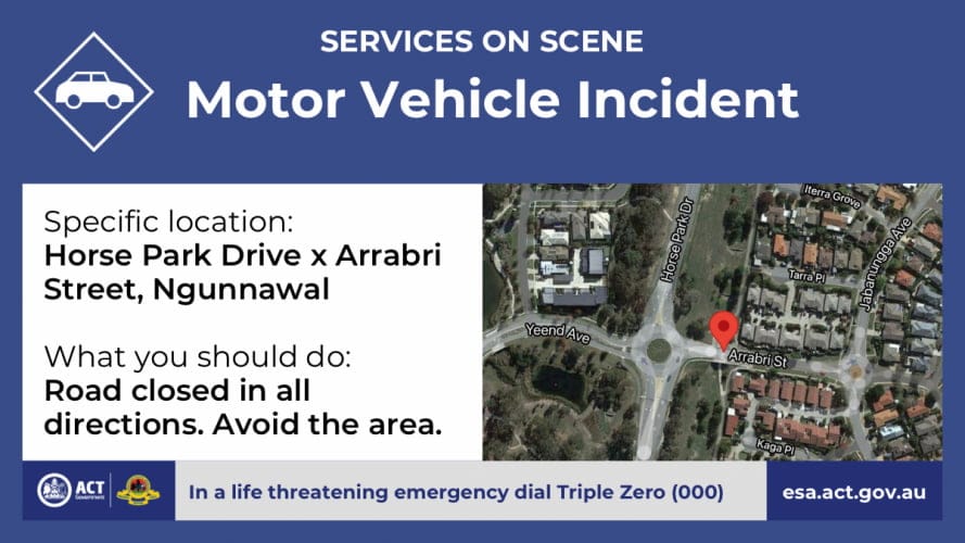 motor vehicle incident Horse Park Drive