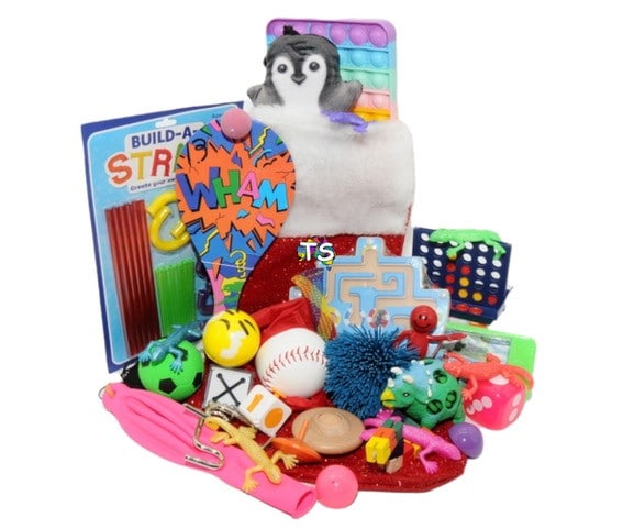 colourful bundle of sensory therapy toys