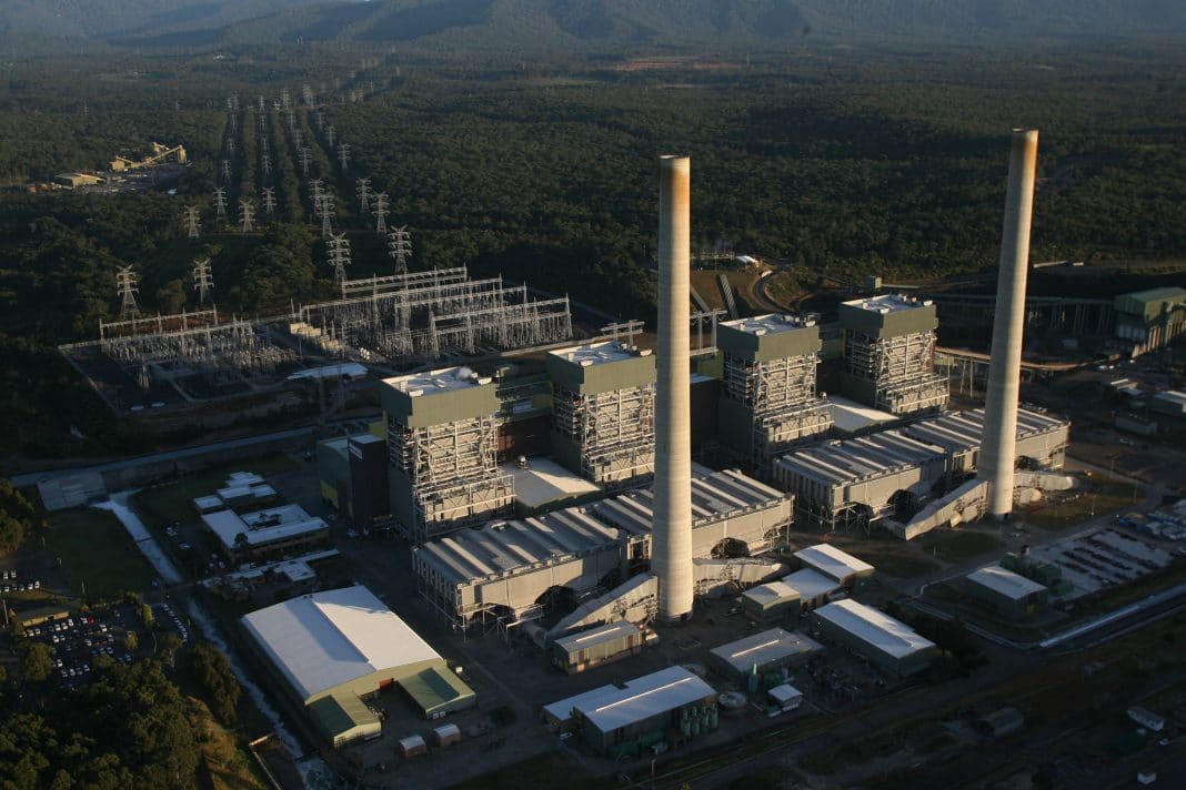aerial photo of the Eraring Newcastle coal-fired power station,