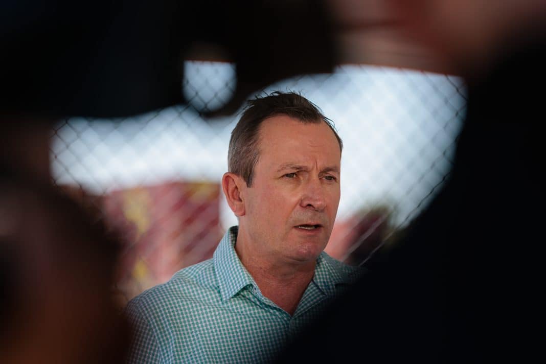 WA Premier Mark McGowan speaks to the media during a press conference in Perth, Saturday, February 5, 2022