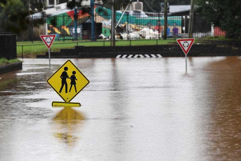 Flood waters are seen in Lismore, NSW, Tuesday, March 29, 2022