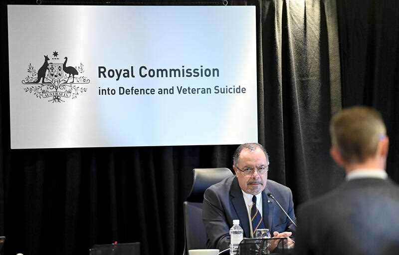 A supplied image shows Commissioner Nick Kaldas at the Royal Commission into Defence and Veteran Suicide