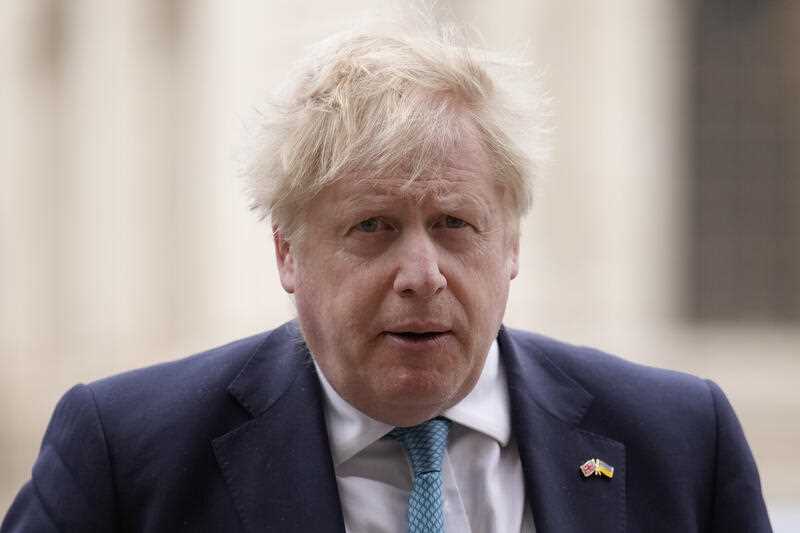 Britain's Prime Minister Boris Johnson looking dishevelled