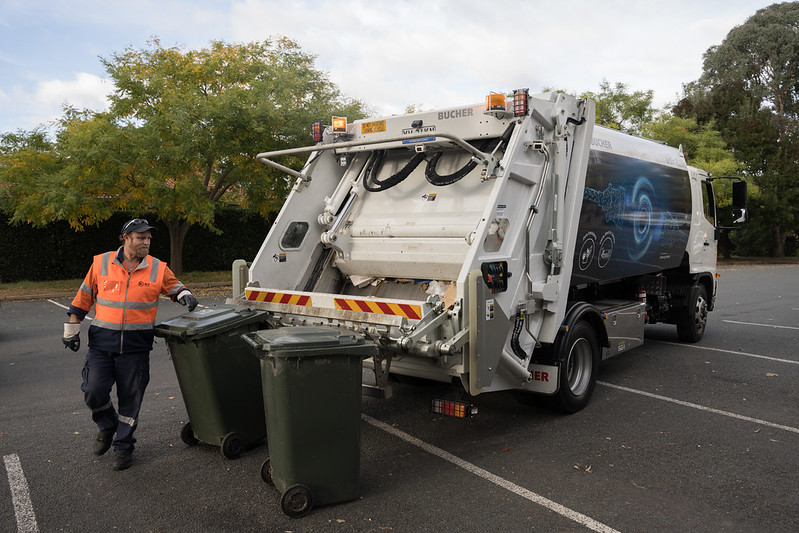 The electric garbage truck trial. Photo: ACT Government