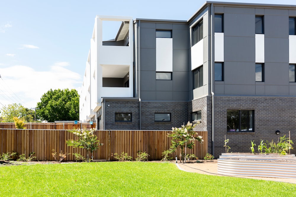 exterior of new public housing units in Canberra