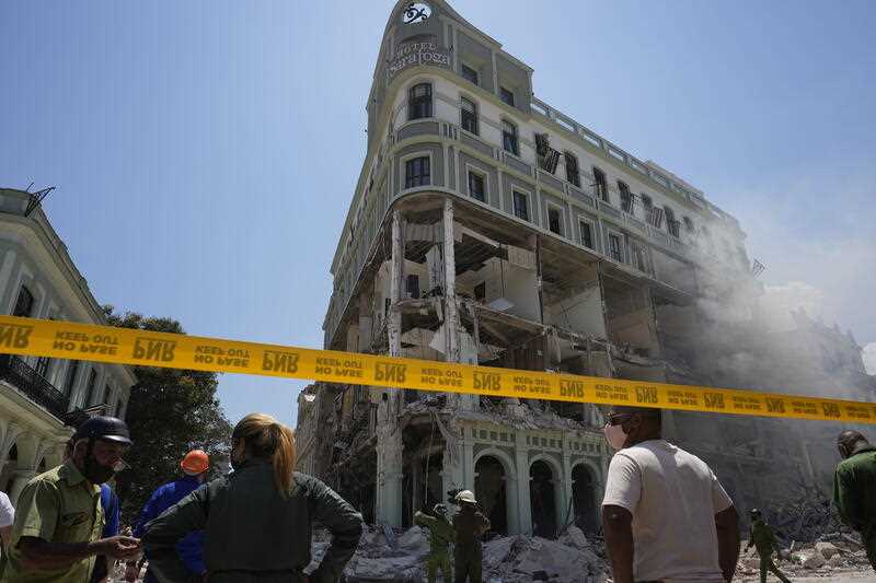 The five-star Hotel Saratoga is heavily damaged after an explosion in Old Havana, Cuba, Friday, May 6, 2022