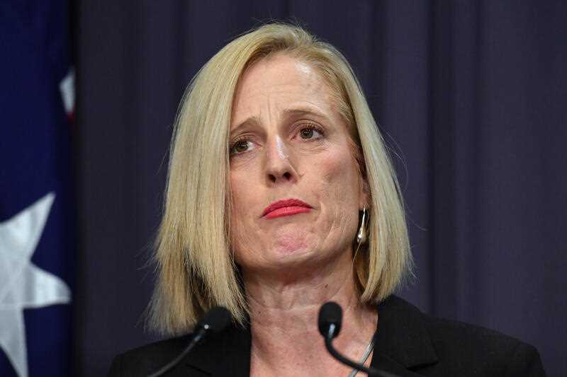 Minister for Finance Katy Gallagher at a press conference at Parliament House in Canberra, Wednesday, May 25, 2022