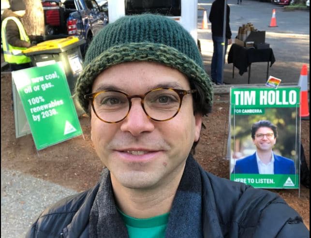 Tim Hollo, Greens candidate for Canberra.