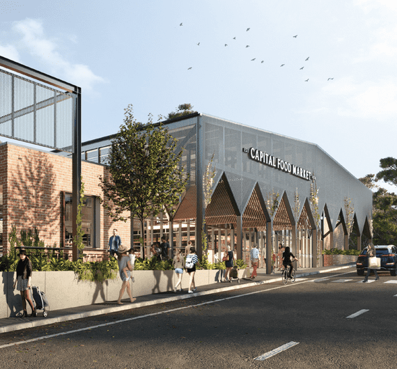 Architectural render of new Capital Food Market in Belconnen