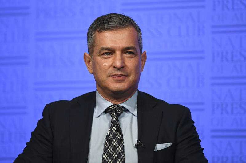 Australian Retailers Association CEO Paul Zahra speaks during a debate at the National Press Club in Canberra