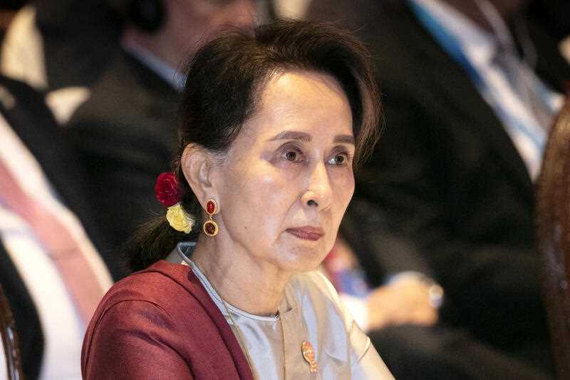 yanmar's leader Aung San Suu Kyi participates in ASEAN-U.N. summit in Nonthaburi, Thailand, Nov. 3, 2019.