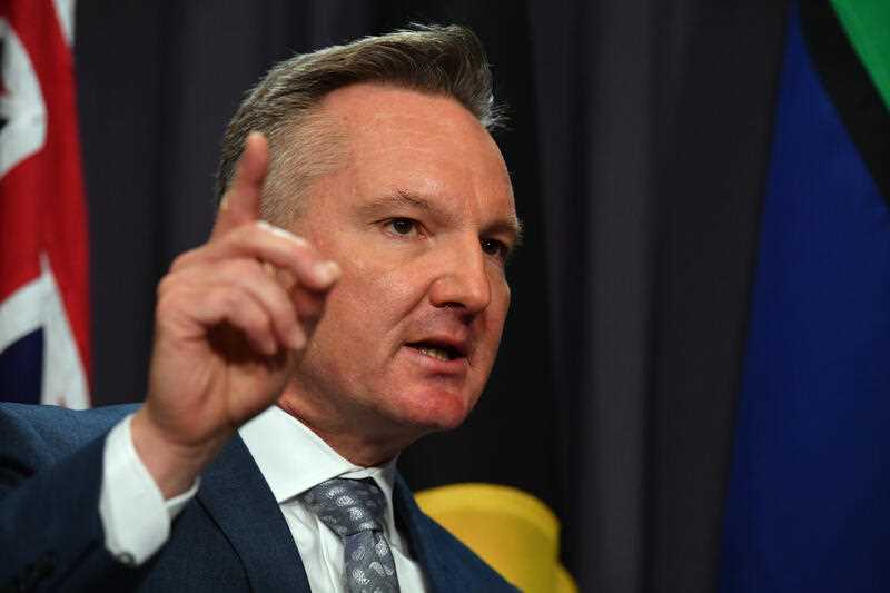 Minister for Climate Change and Energy Chris Bowen speaks to media during a press conference at Parliament House in Canberra
