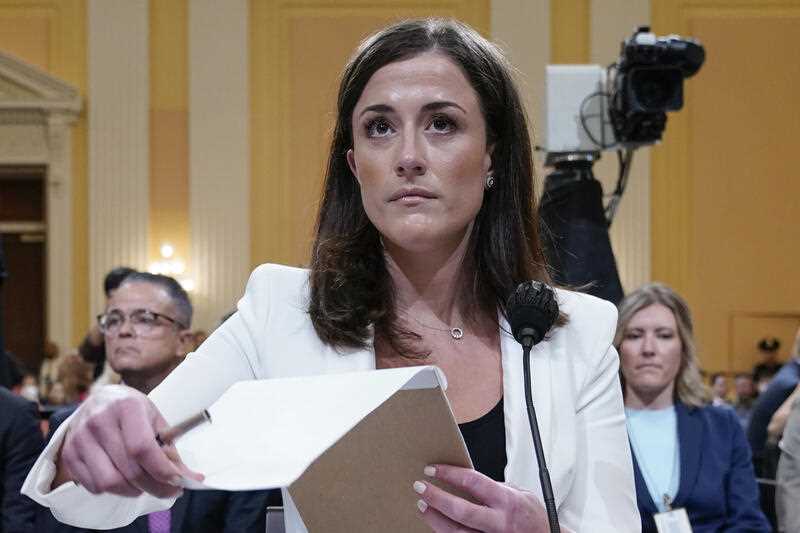 Cassidy Hutchinson, former aide to Trump White House chief of staff Mark Meadows, arrives to testify as the House select committee investigating the Jan. 6 attack on the U.S. Capitol continues to reveal its findings of a year-long investigation