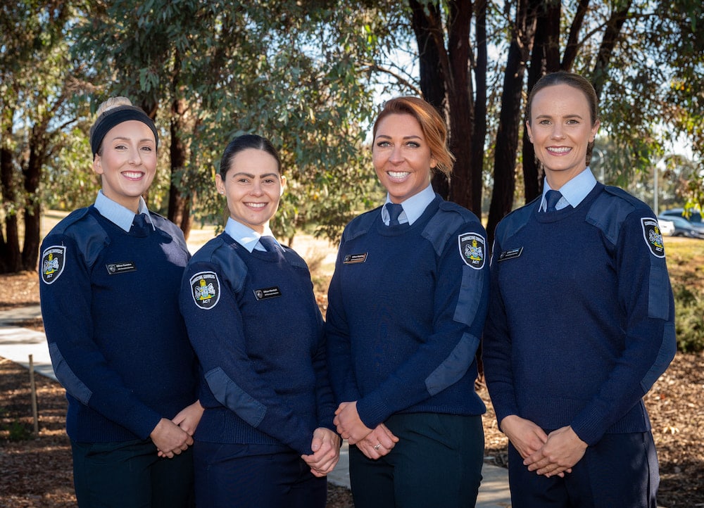 The four new women Corrections Officers: Alana Kosmina, Shantel Marshall, Shannon Hocking, and Taylor Masters. Photo provided.