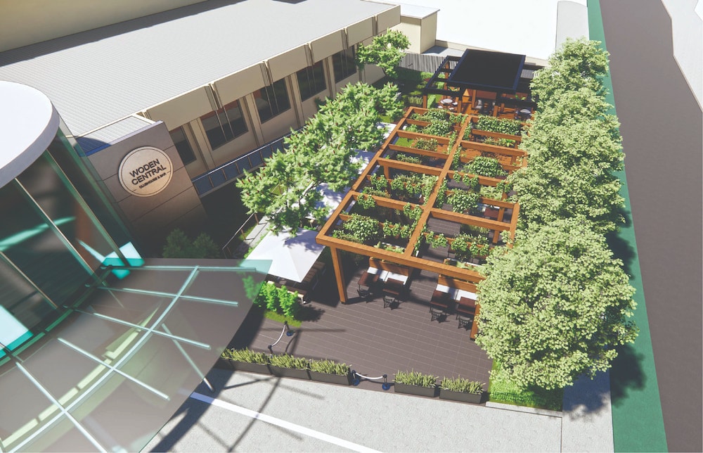 The Woden Southern Cross Club will have a new outdoor dining area, using money from handing back gaming machines. Design supplied by Canberra Southern Cross Club.