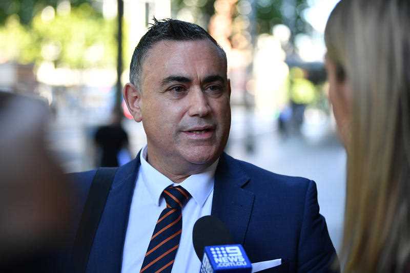 Former NSW deputy premier John Barilaro leaves the Independent Commission Against Corruption (ICAC) hearing in Sydney, Monday, October 25, 2021