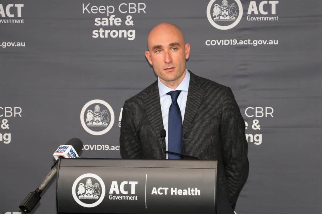 CEO of Canberra Health Services, David Peffer, speaking at a media conference in Canberra on Monday 11 July