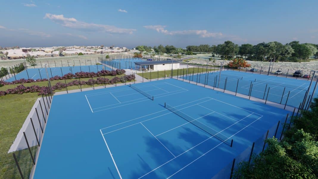 Design render of the Gungahlin Tennis Facility. Picture: ACT Government
