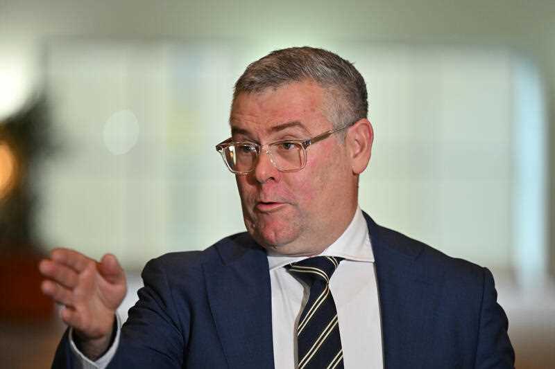 Minister for Agriculture Murray Watt at a press conference at Parliament House in Canberra, Thursday, August 4, 2022.