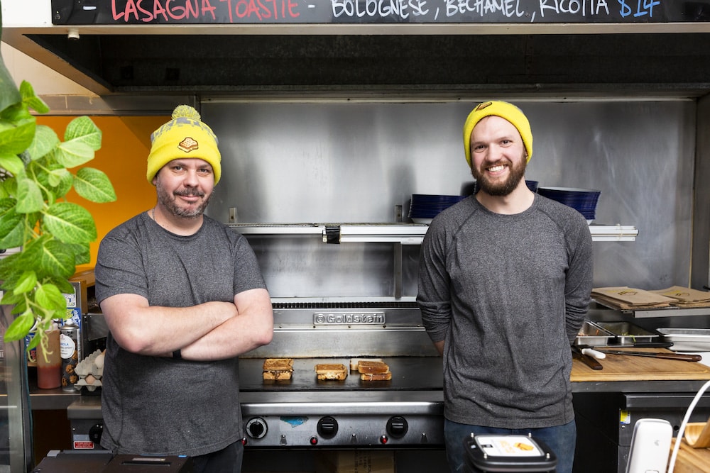 Alex O'Brien and Alex Royds, of the Melted Toasted Sandwich Emporium. Photo: Kerrie Brewer