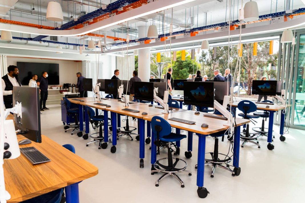A high tech robotics training lab at University of Canberra